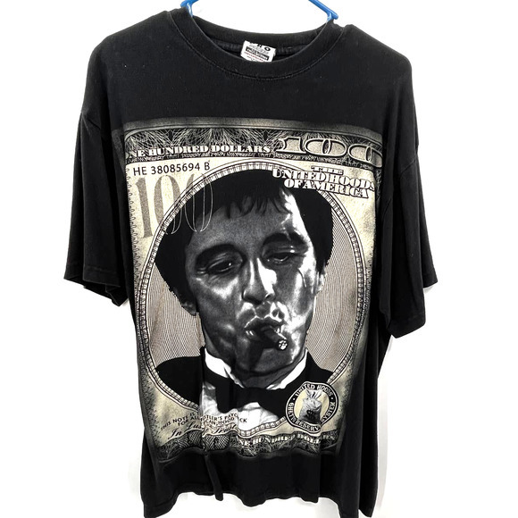 Vintage Scarface in Hood We Trust Ghetto Rules T-Shirt Al‎ Pacino Size XL - Picture 1 of 5